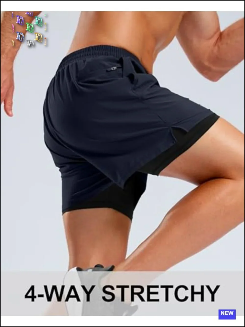 Men's 2-in-1 Running Shorts with Liner, Quick-Dry 4-Pocket Athletic Shorts